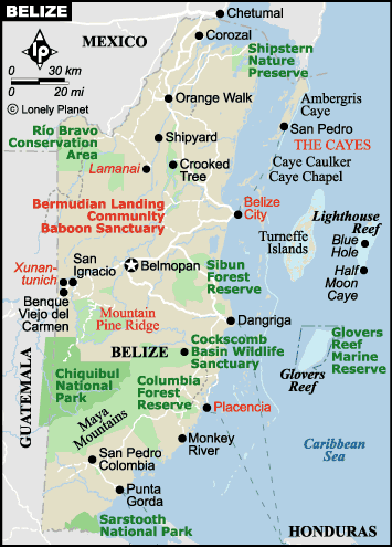 Map of Belize