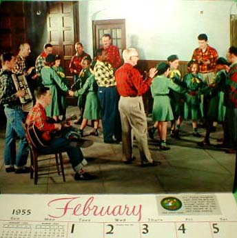 1955 calendar inside february