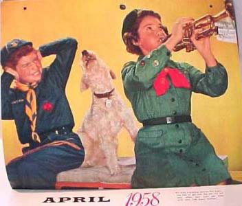 1958 calendar inside april