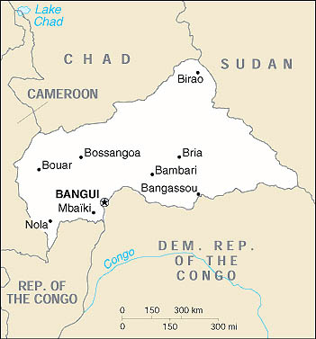 Central Africa map detail