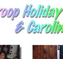 Images of troop holiday/caroling event.