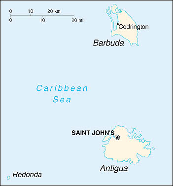 map of Barbuda