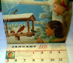 1958 claendar inside january