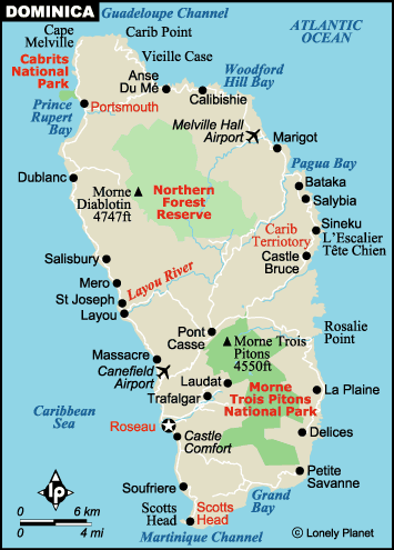 map of the Dominica